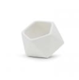 Tilted Geometric Planter � White � 4" x 3" H
