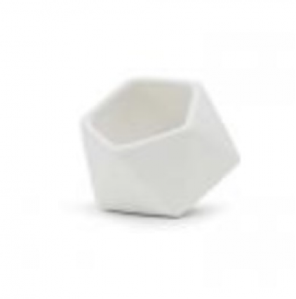 Tilted Geometric Planter � White � 4" x 3" H