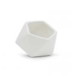Tilted Geometric Planter � White � 5" x 4" H