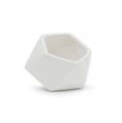 Tilted Geometric Planter � White � 5" x 4" H