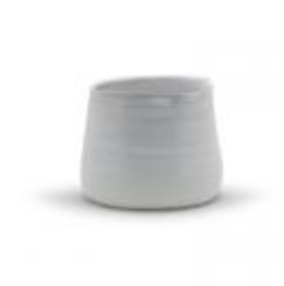 White Bowl Planter � 7" x 5" H