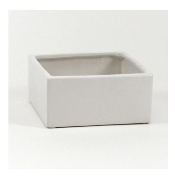 Low Square Planter � White