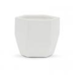 Geometric White Pot � 5.5" W