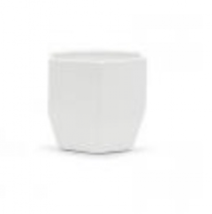 Geometric White Pot � Large � 6.3" D