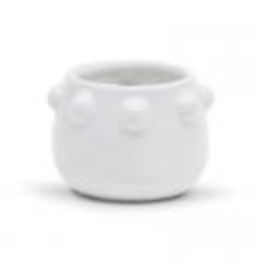 Honey Knob Edge Pot � White � 4" D