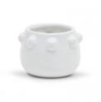 Honey Knob Edge Pot � White � 4" D