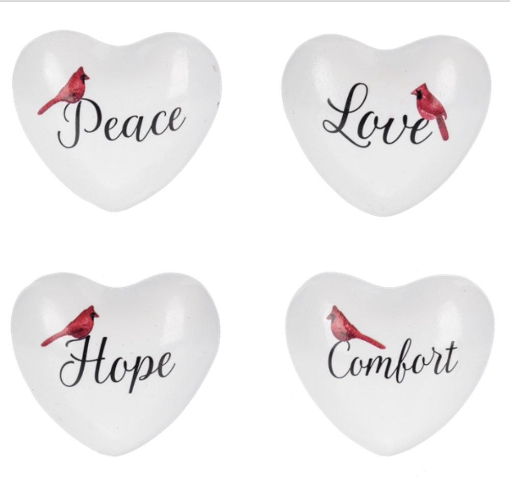 Cardinal with Text Chime Hearts (Sold Separately)