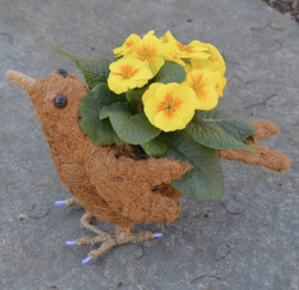 Berrie the Coco-Fiber Bird Topiary Planter