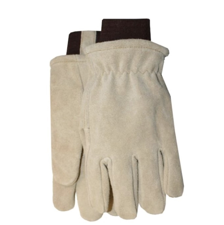 Thinsulate� Lined Suede Cowhide Work Gloves with Knit Cuff � Medium