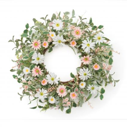 Mixed Daisy Wreath 22" 