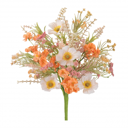 Orange & Pink Floral Mix Bush  21" 