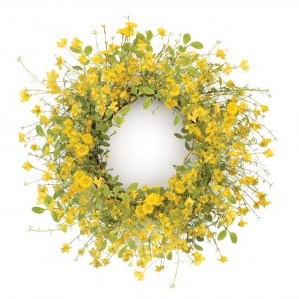 Mini Yellow Floral Wreath 20" 
