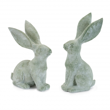White & Moss Rabbit Figurine (Sold Separately)
