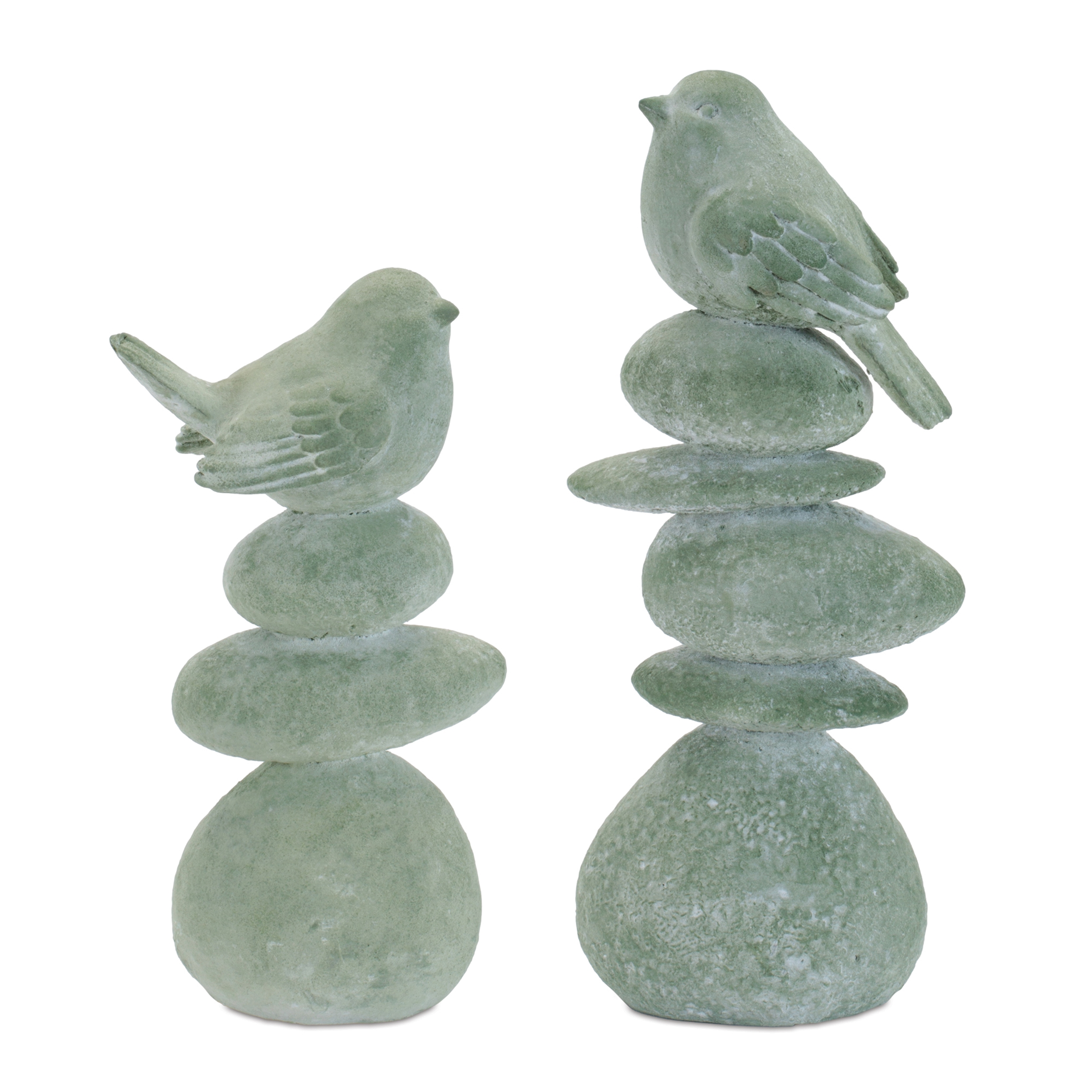 Bird on Stacked Stones Figurine 10.25"