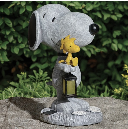 Peanuts Solar Snoopy & Woodstock Garden Statue
