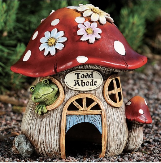 Toad Abode Mushroom House Garden Statue 6"