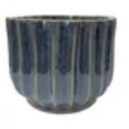 Petoskey Ribbed Planter Yale Blue 8" x 6.5"