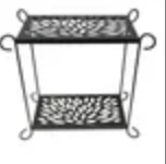 Two Tier Peacock Stand Bronze 30"