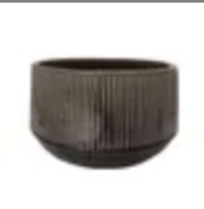 Vertical Striped Bowl Dark Charcoal 8.5"