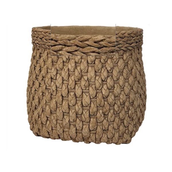 PLANTER, 8.5" BRAIDED RIM BASKET