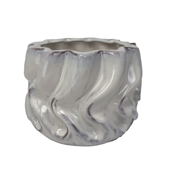 Temblor Planter Snow 7"