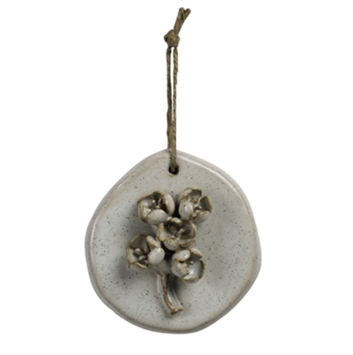 Ceramic Floral Wall Decor 4" 