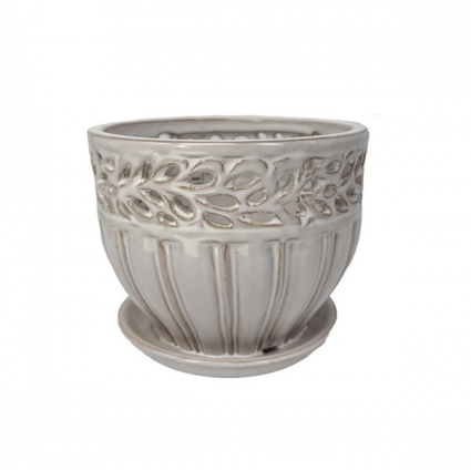 Lace Ring Orchid Pot � Moonstone 5"