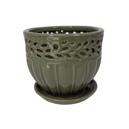 Lace Ring Orchid Pot � Grass 5"