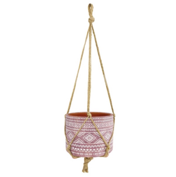 Navajo Pattern Clay Hanging Pot
