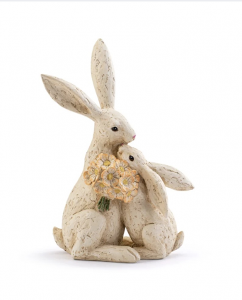 Bouquet Bunny with Baby Bunny 13"H