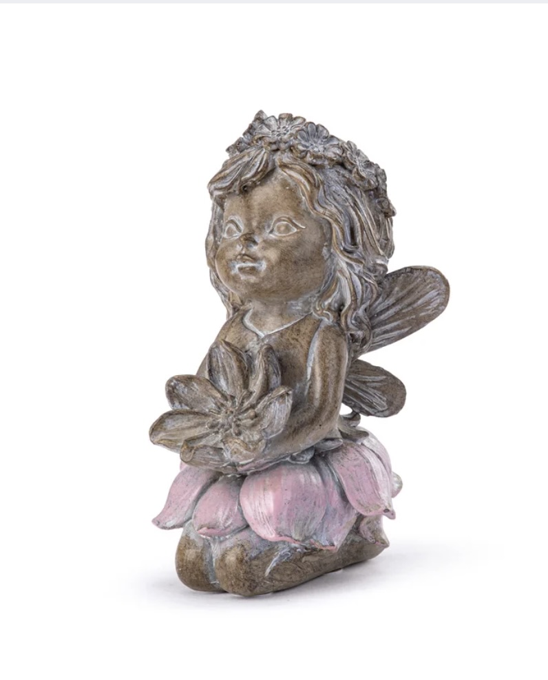 Petal Skirt Fairy with Flower 4.75"H 