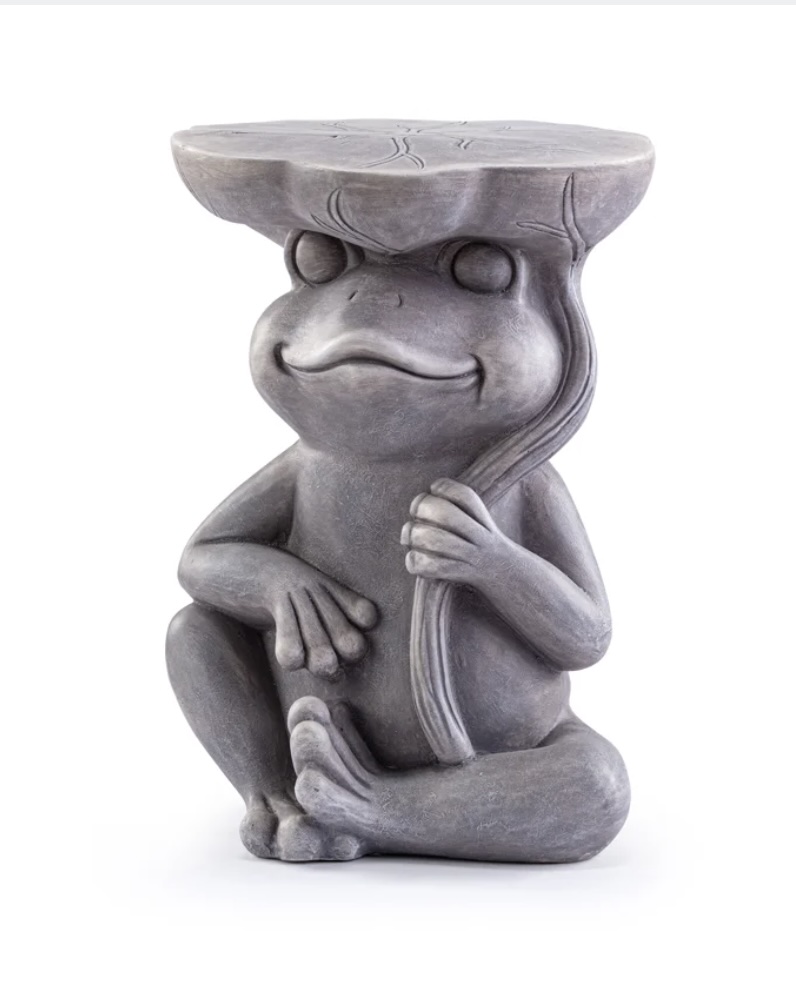Frog with Plant Holder on Head 16.5"H 