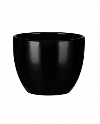 Black Planter with Saucer 4.25"