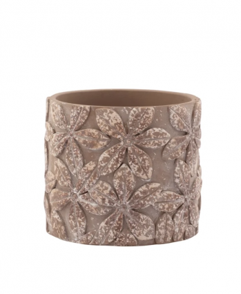 Brown & Rust Embossed Flower Planter 5"