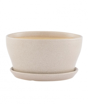 Large Light Brown Planter with Saucer 9"