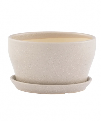 Light Brown Planter with Saucer 7.25"