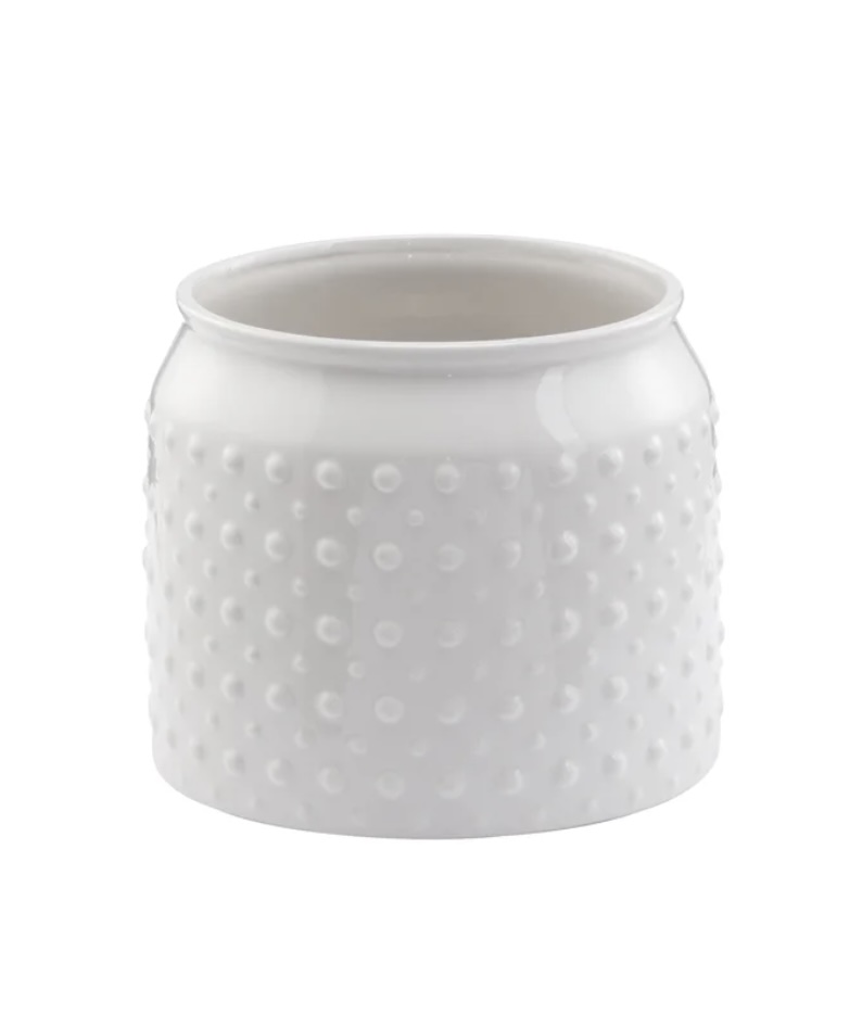 White Hobnail Planter 8.25"