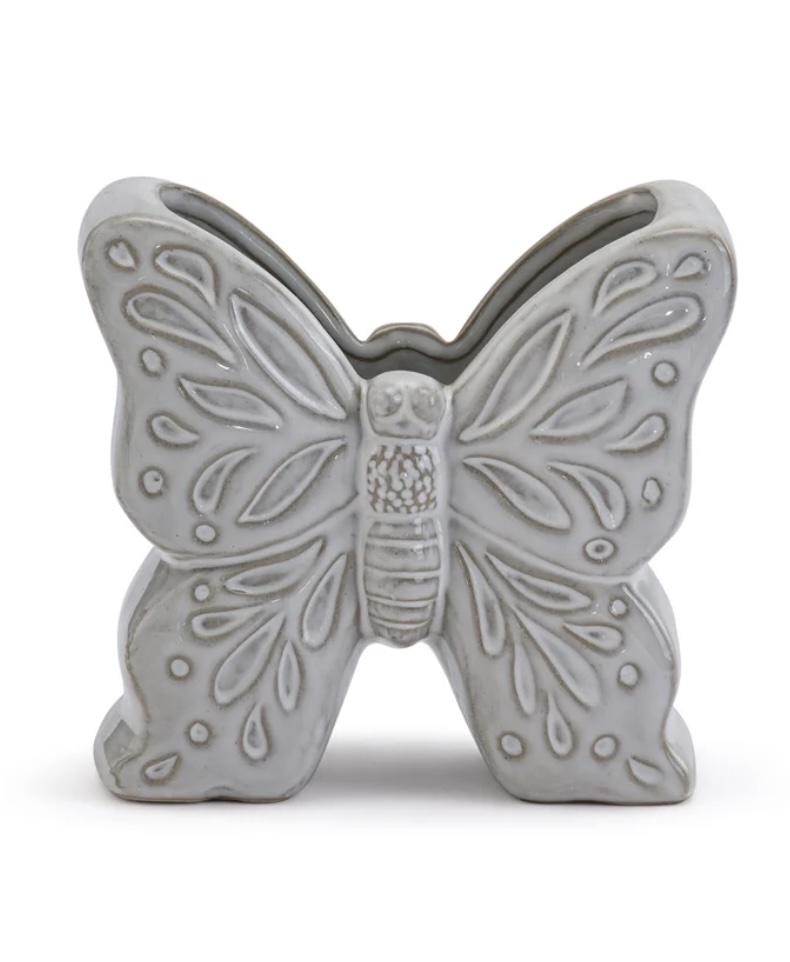 White Butterfly Planter 4.75"