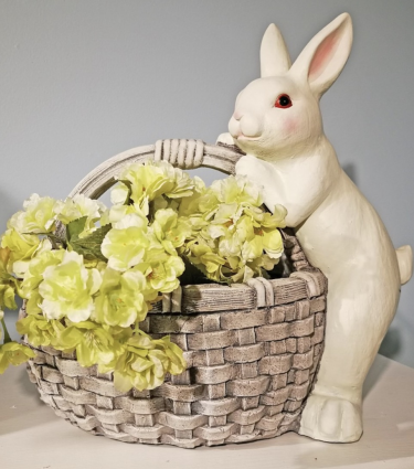 Bunny with Basket Planter 14"