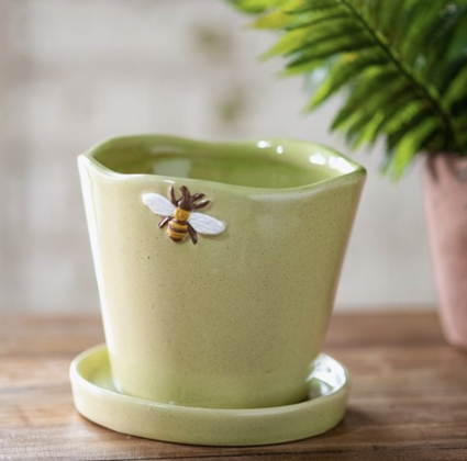 Avocado Bumble Bee Planter 5"