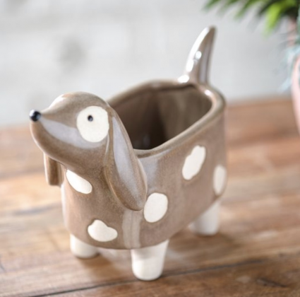 Large Brown Dog Planter