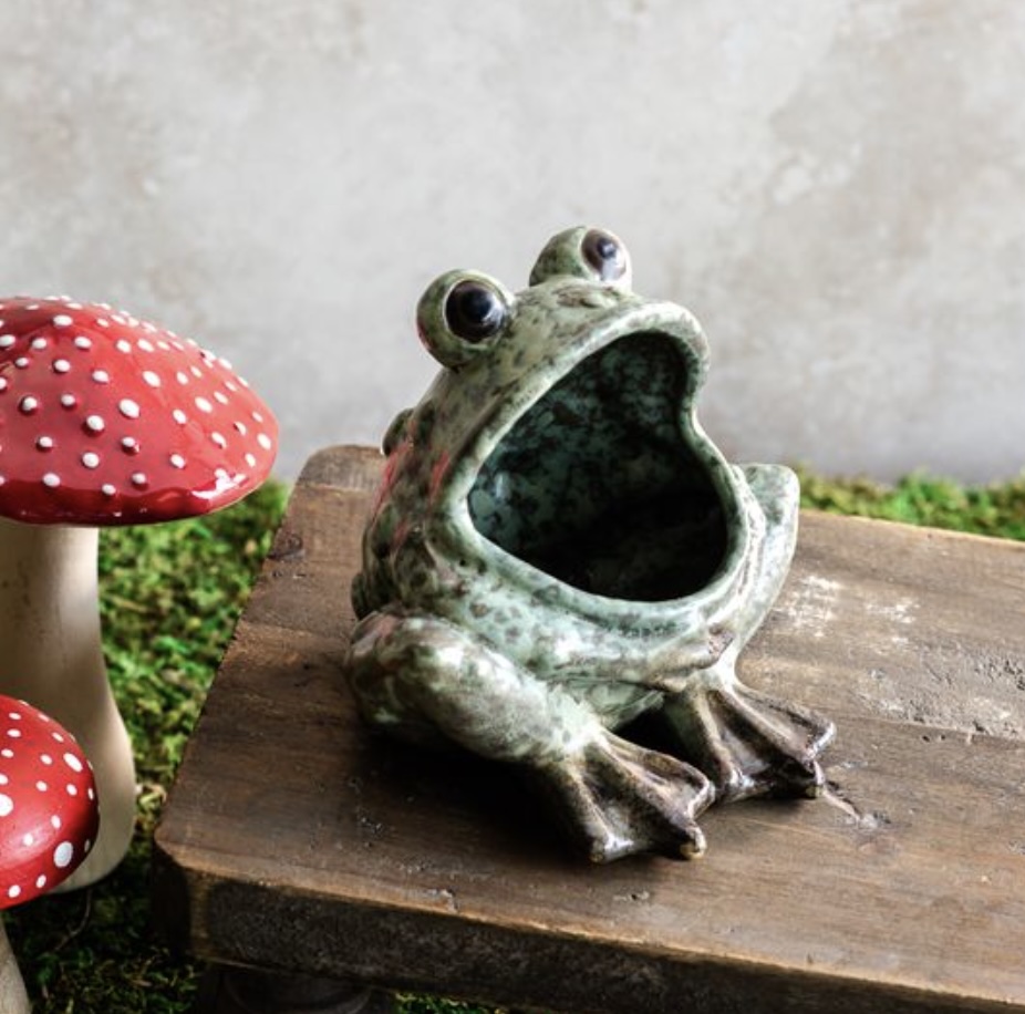 Open Mouth Frog Planter&nbsp;&nbsp;4.25" 