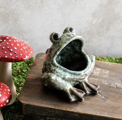 Open Mouth Frog Planter&nbsp;&nbsp;4.25" 