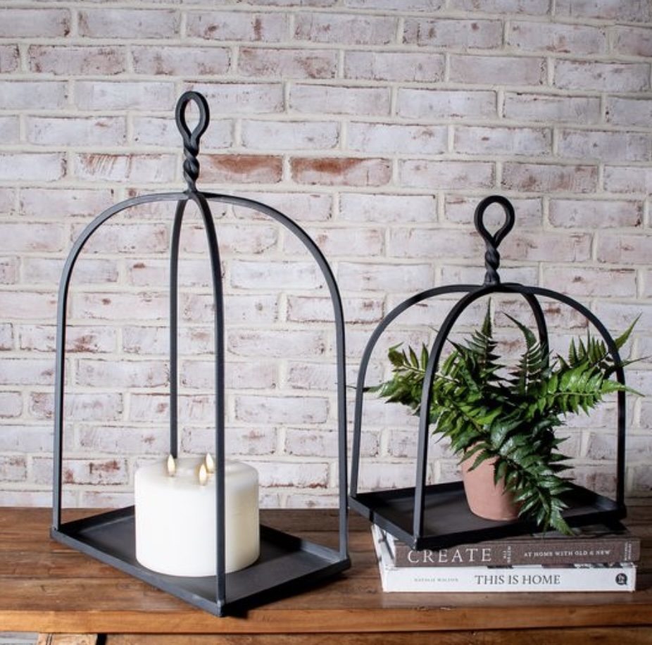 Large Black Iron Display Lantern