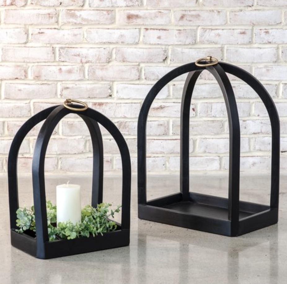 Small Black Wood Lantern