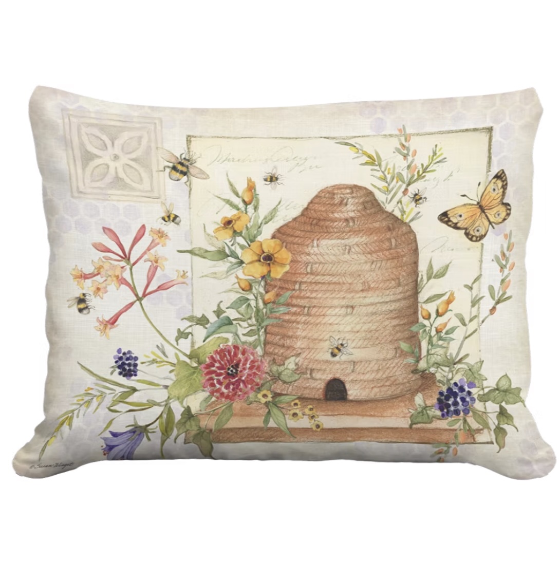 Bee Humble Skep Pillow 19 X 24 