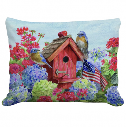 Patriotic Blue Birds Pillow 19 X 24 