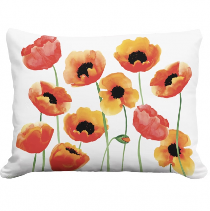 Poppy Blossoms Pillow 19" X 24" 