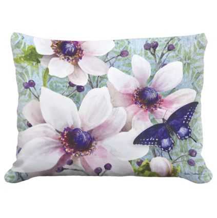 Anemone Trio with Butterfly Pillow 19 X 24 