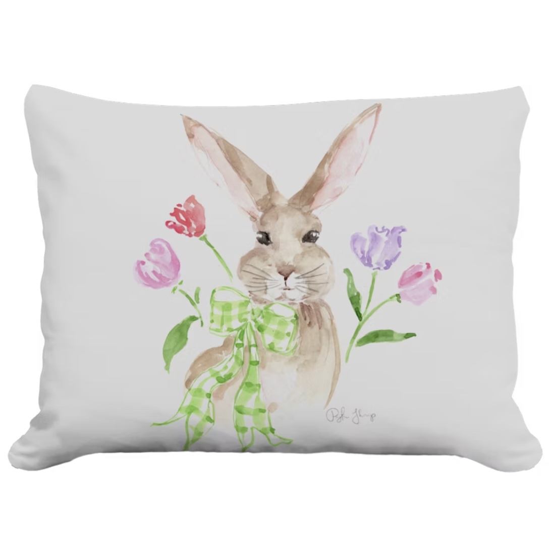 Bunny in Watercolor Pillow 13 x 18